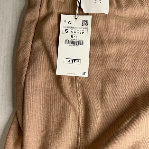 Zara tan ribbed skort shorts size X-Small - Picture 2 of 8